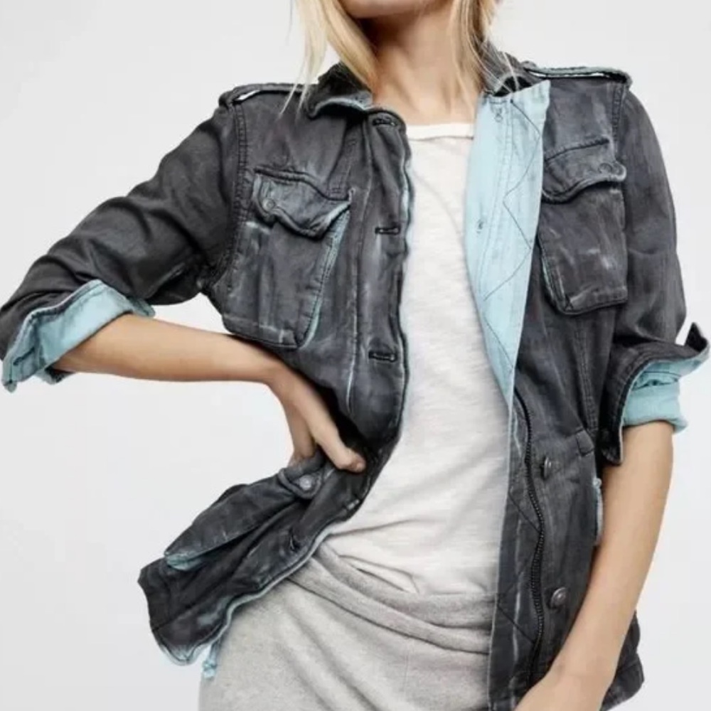 Free People Double Cloth Military Style Jacket